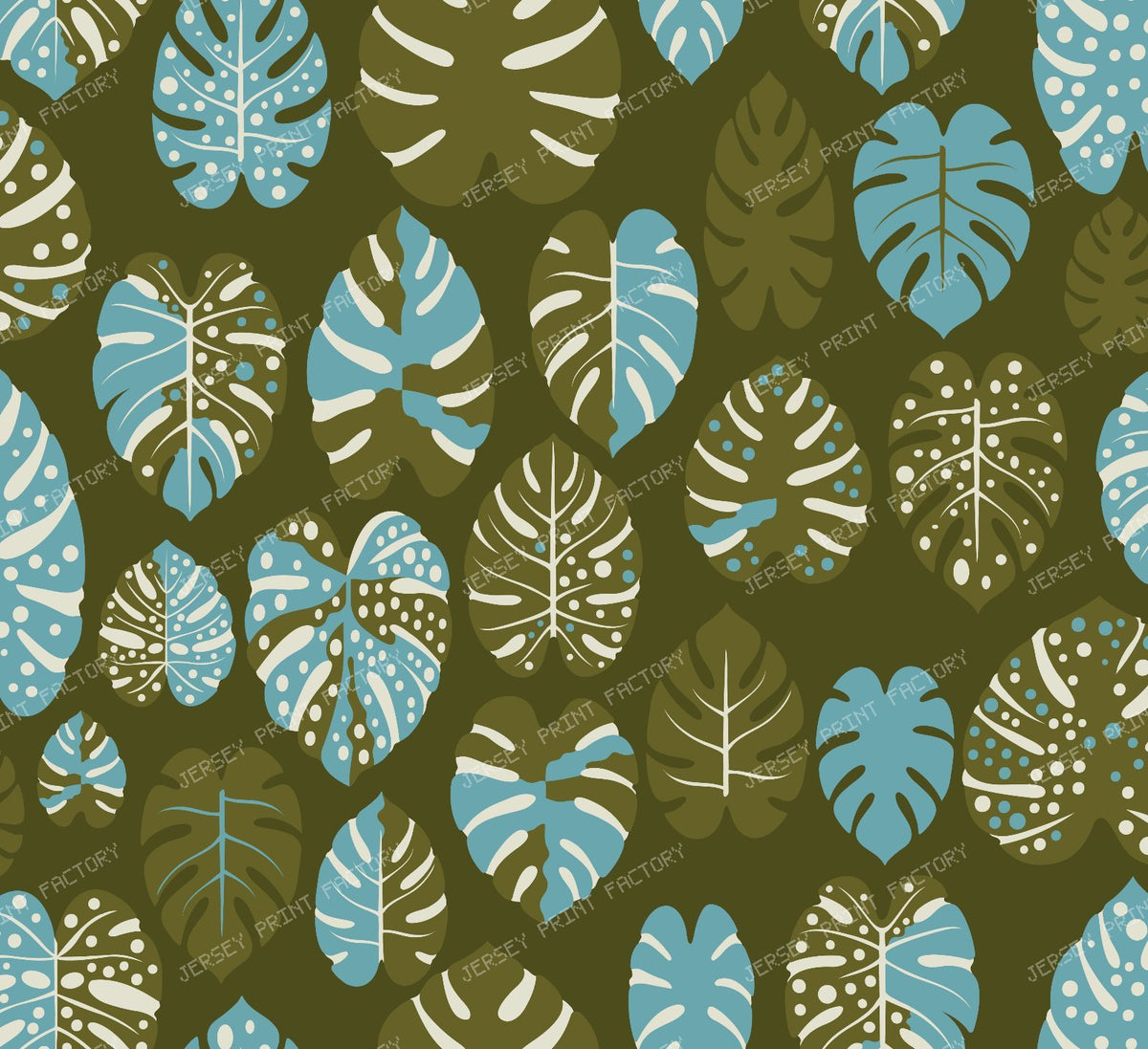 Monstera leaves with dots and colorblocking