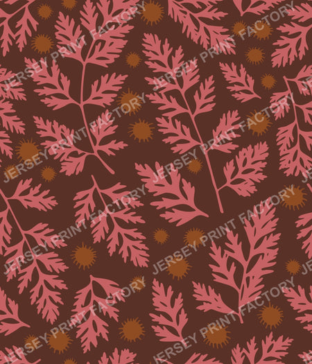 Forest Ground Botanical Fern Leaves - Blush Pink and Brown