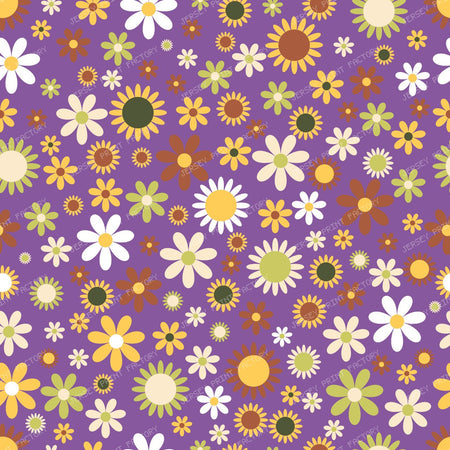 Colorful Flowers, Retro Flowers, Floral Pattern — Colorful 6