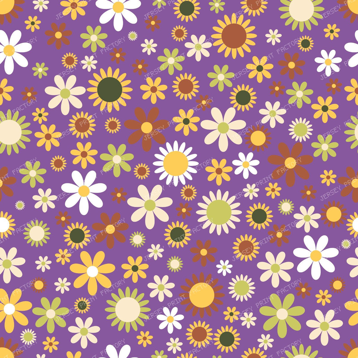 Colorful Flowers, Retro Flowers, Floral Pattern — Colorful 6