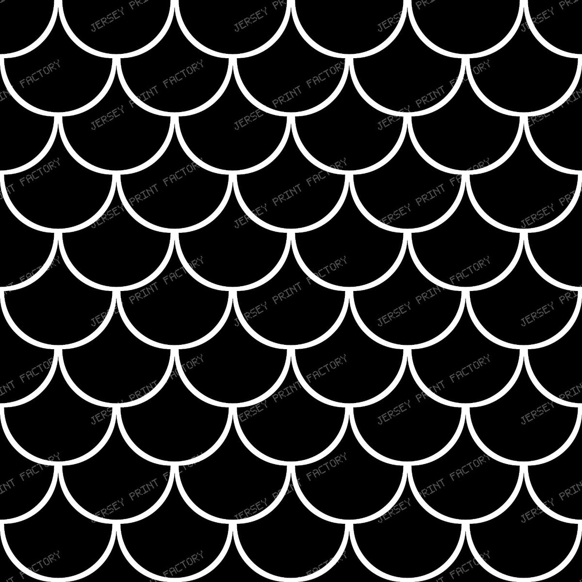 Blue Mermaid Scales, Fish Scales, Dragon Scales, Arch Pattern — Black and White 2
