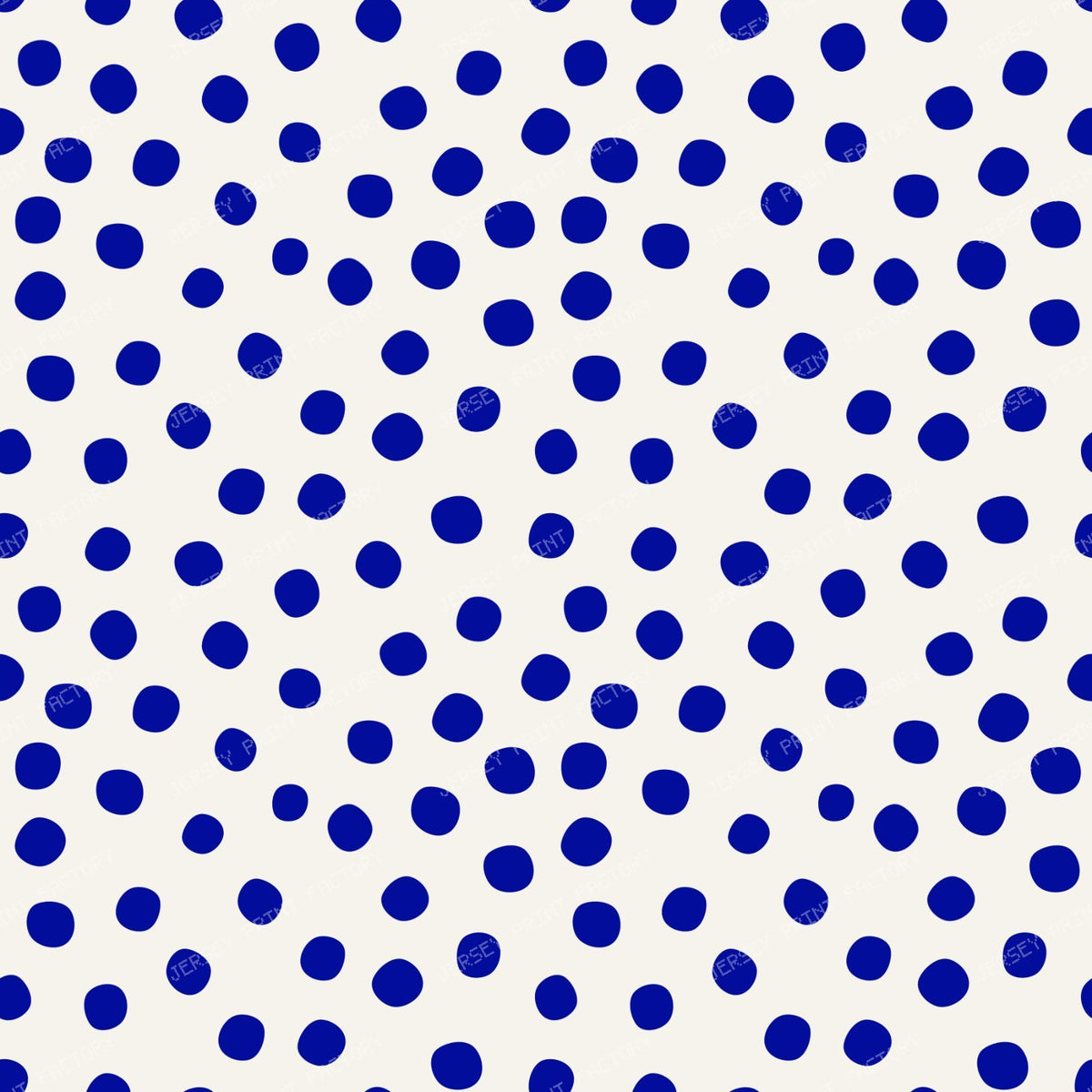 Polish Pottery Cobalt Blue Polkadots On Stoneware Ivory