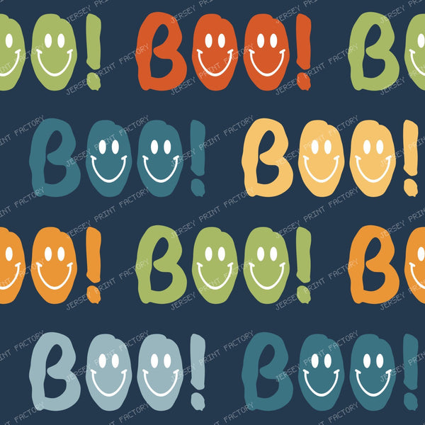 Friendly Halloween Boo! Happy Faces Navy