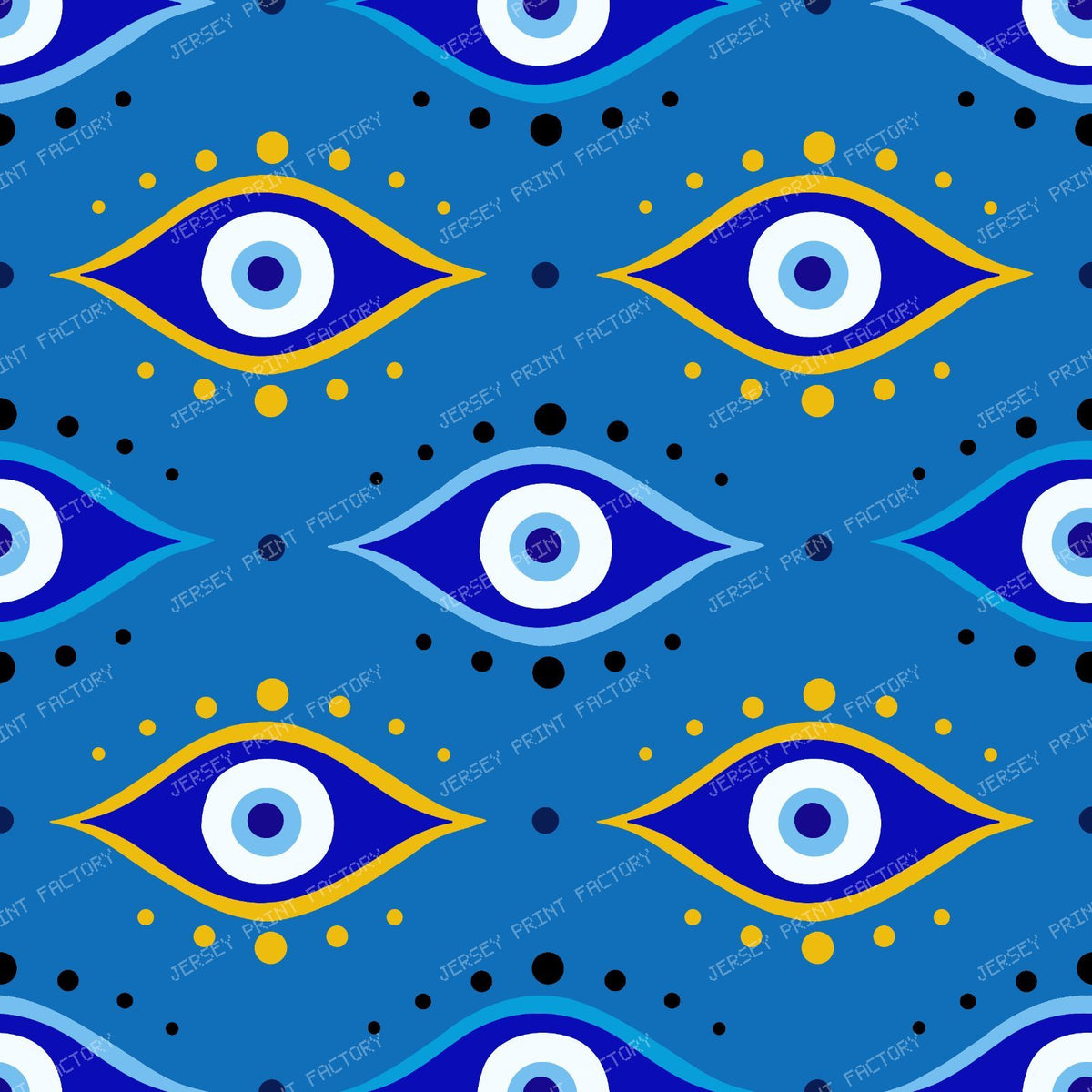 Evil Eye Pattern, Turkish Eye, Nazar, Mati, Mataki, Hamsa — Navy Blue 2