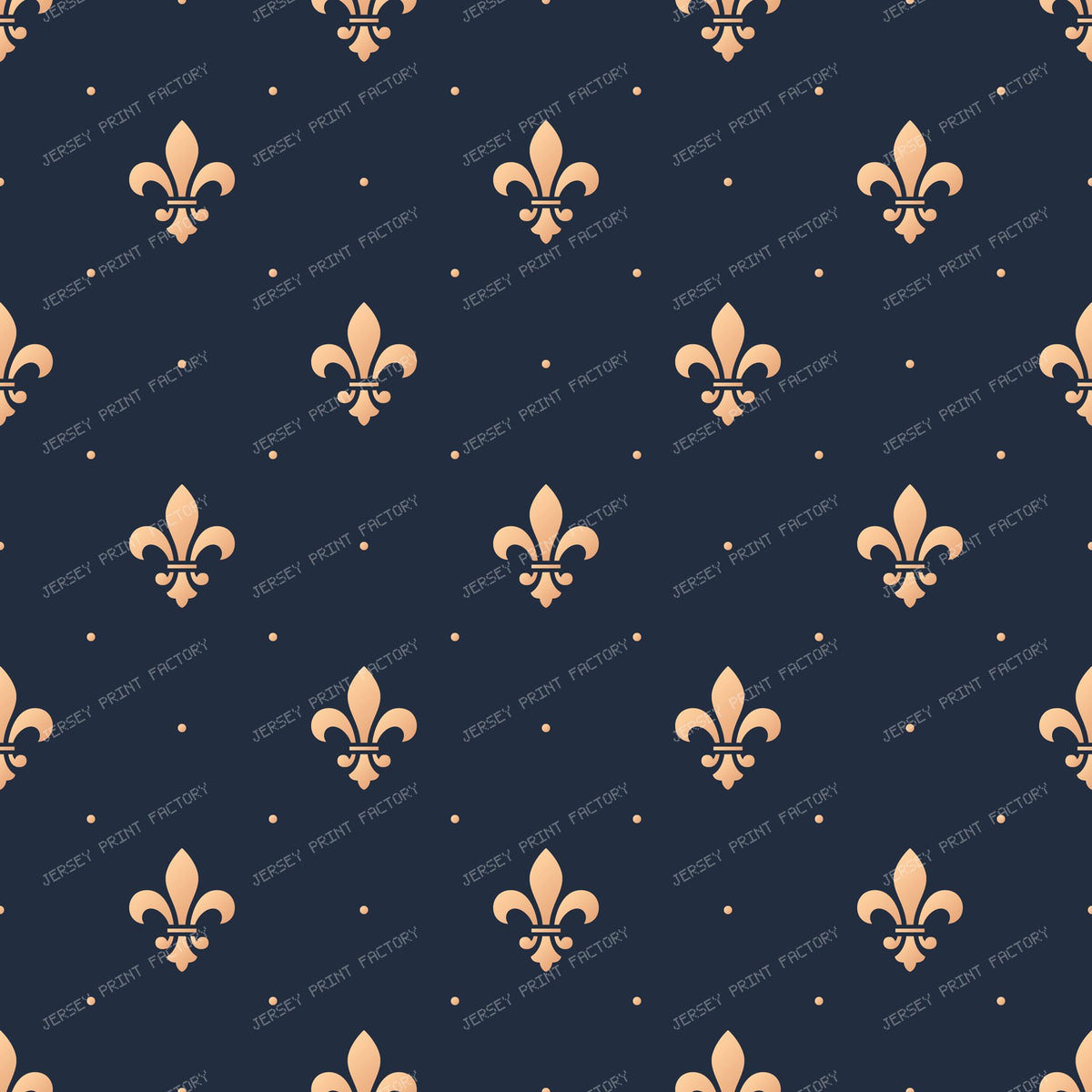 Elegant Gold Fleur-de-Lis Pattern on Dark Blue