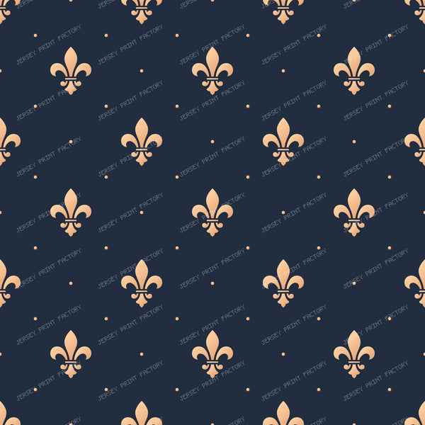 Elegant Gold Fleur-de-Lis Pattern on Dark Blue
