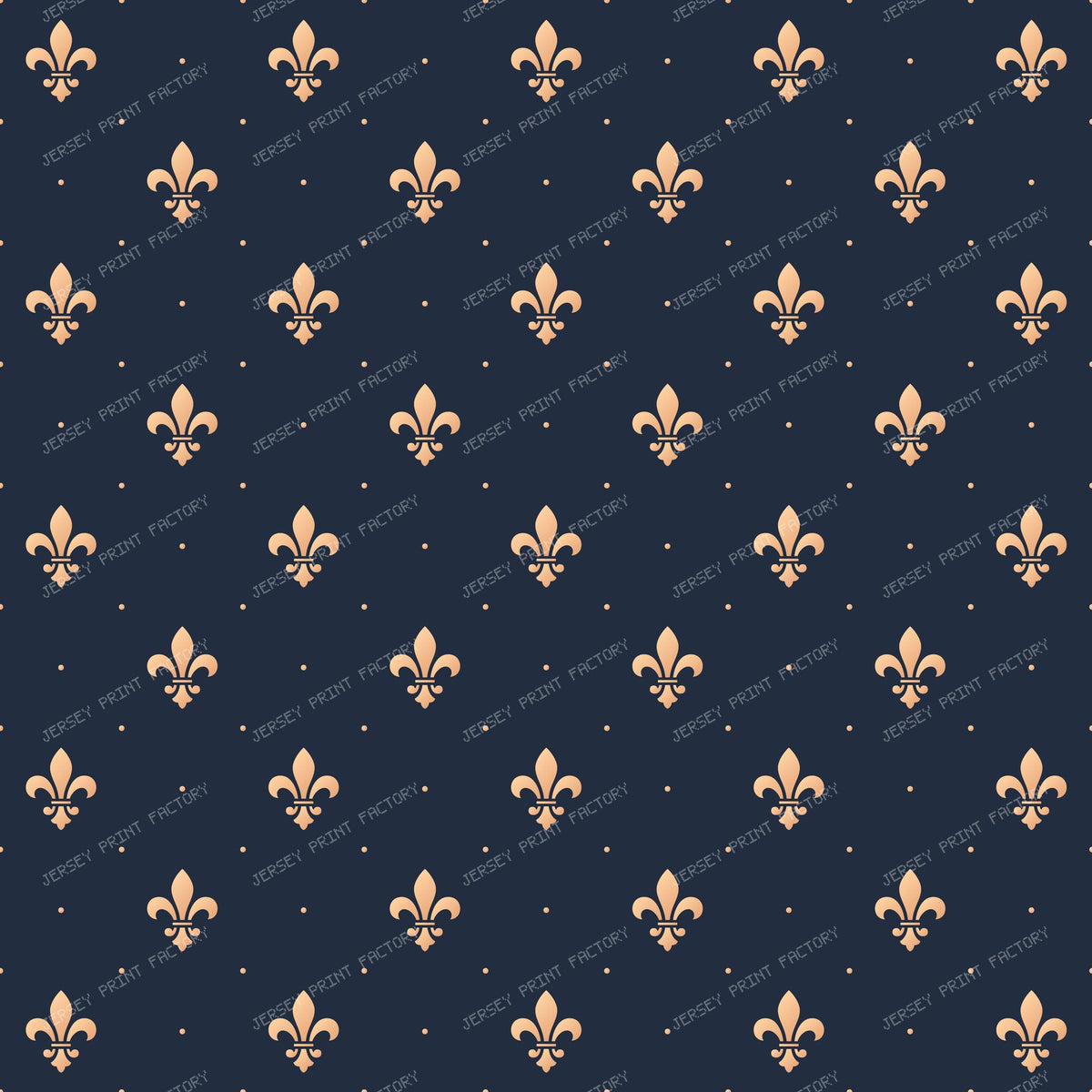 Elegant Gold Fleur-de-Lis Pattern on Dark Blue