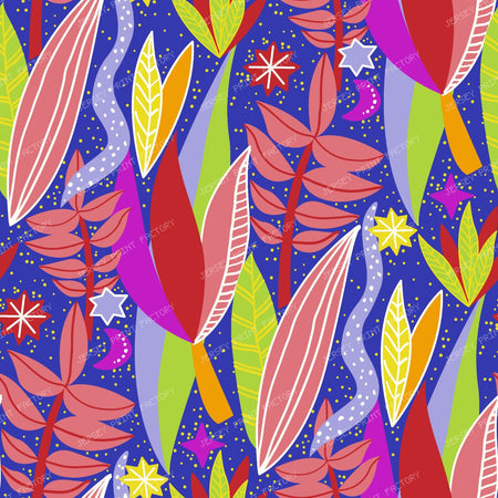 Optimistic Forest — Abstract Leaves in Magenta & Yellow