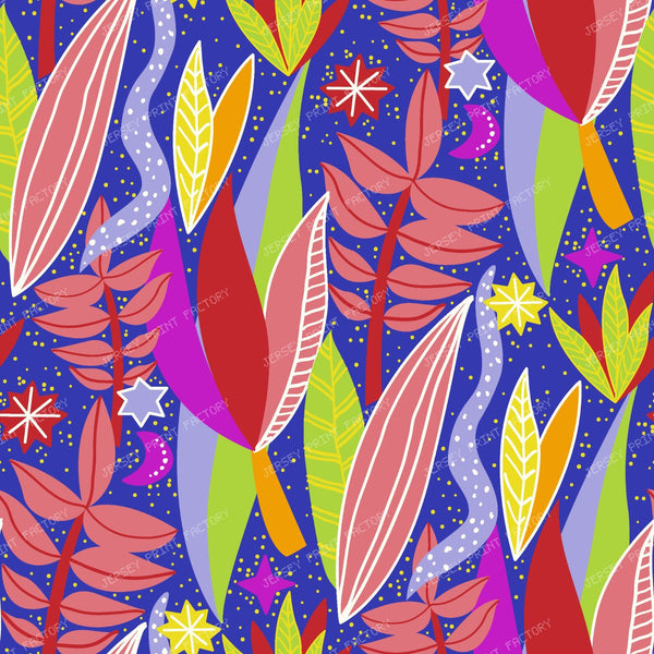 Optimistic Forest — Abstract Leaves in Magenta & Yellow