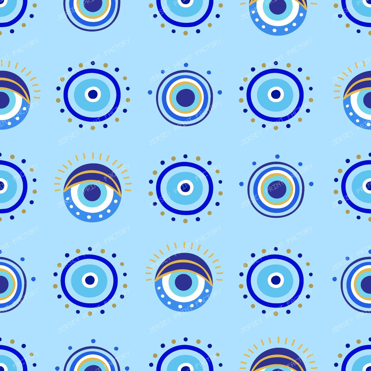Evil Eye Pattern, Turkish Eye, Nazar, Mati, Mataki, Hamsa — Blue 1