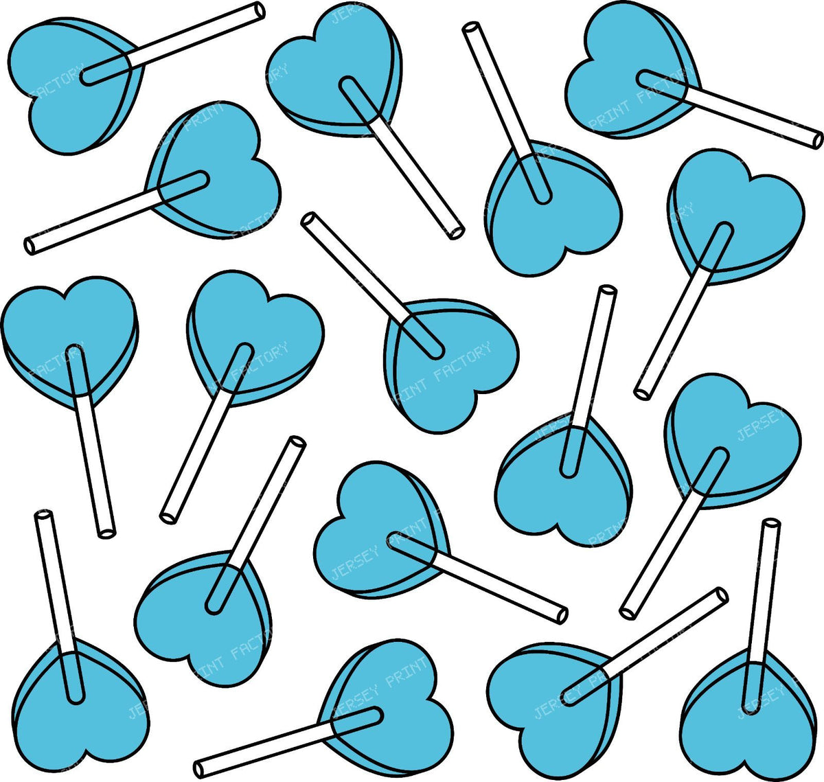 Blue Lollipops, Heart Lollipops, Lollipop Pattern — Blue 12