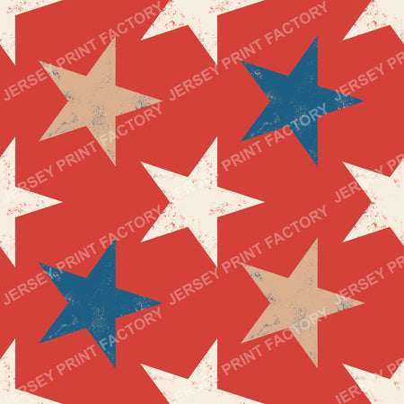 Retro Patriotic Stars Pattern. Vintage Americana Star pattern. Red