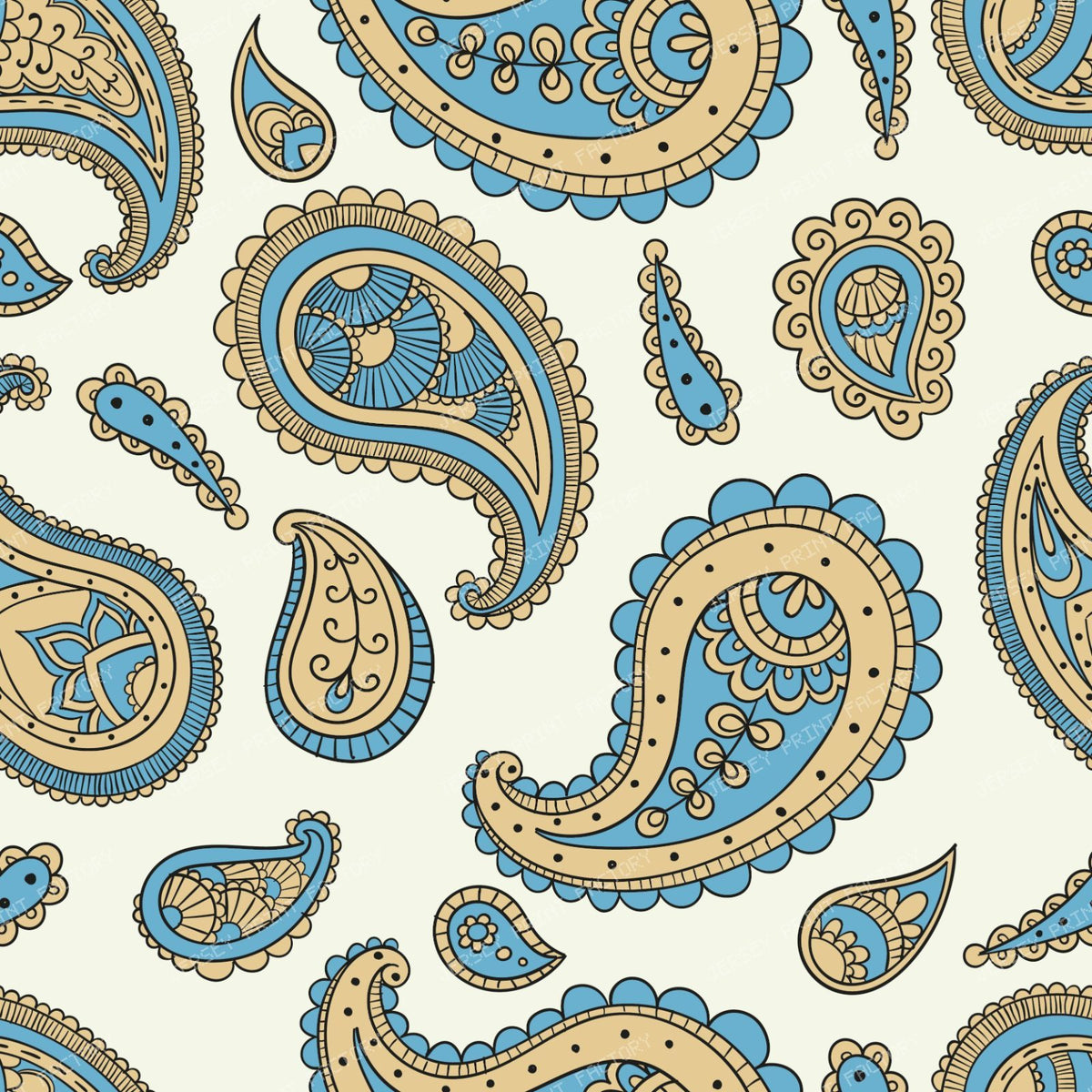 Blue Paisley, Persian Paisley, Paisley Pattern — Colorful 17