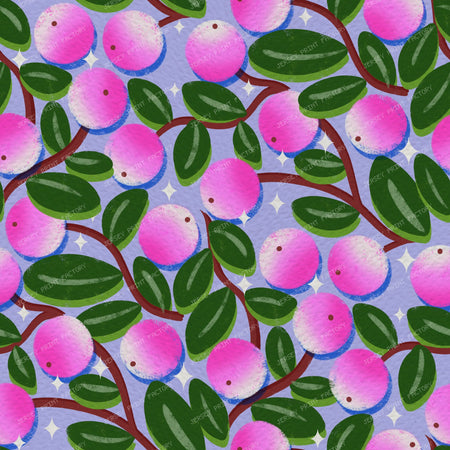 Winter Snowberries and Sparkle on Purple — Lavender