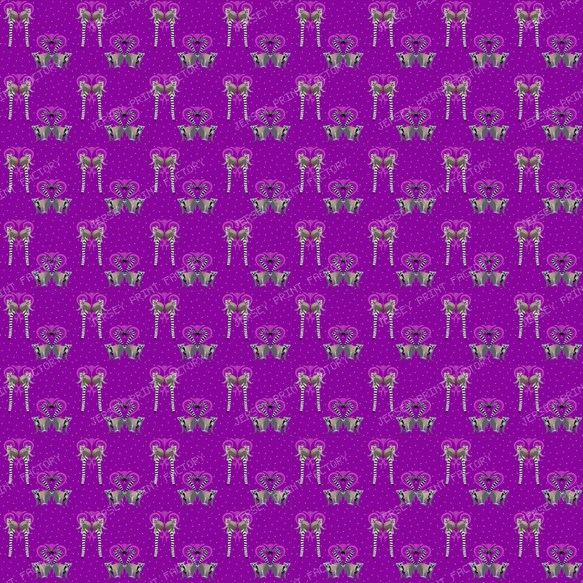 Lemurs in Love on Fuchsia