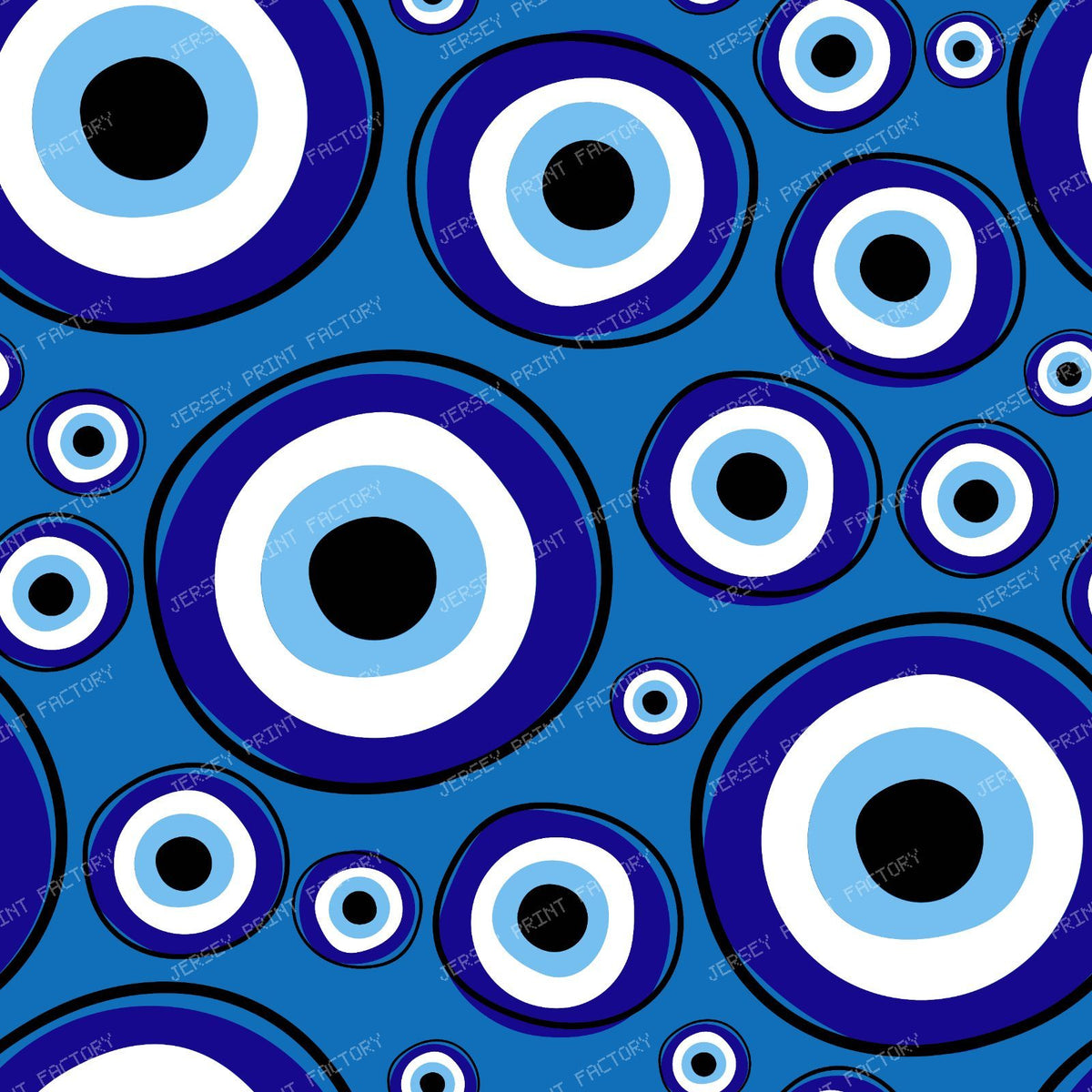Evil Eye Pattern, Turkish Eye, Hamsa, Nazar Talisman, Mati, Mataki — Navy Blue 1