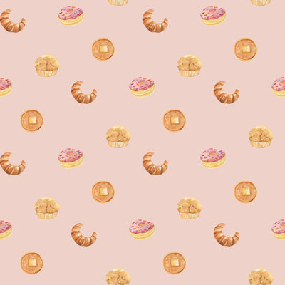 Breakfast Treats Pattern in Pink