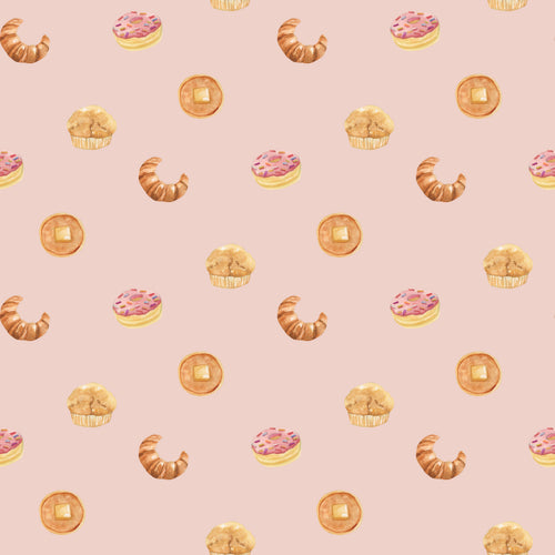 Breakfast Treats Pattern in Pink
