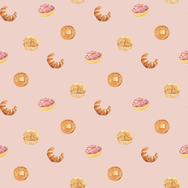Breakfast Treats Pattern in Pink