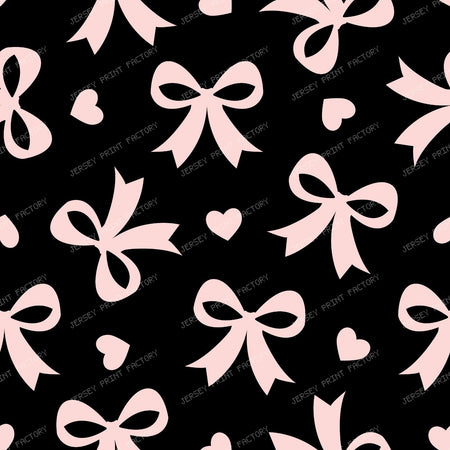 Bow Pattern, Coquette Bow, Ribbon, Cute Bow, White Bow, Hearts, Black — Pink and Black 2