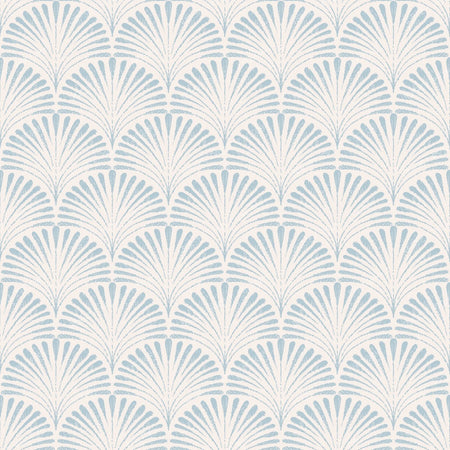 Eloise   Hand Drawn Scallop   Small   Cream & Blue