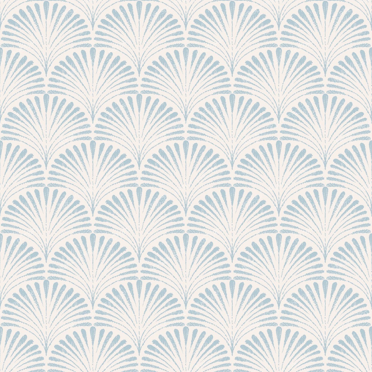 Eloise   Hand Drawn Scallop   Small   Cream & Blue