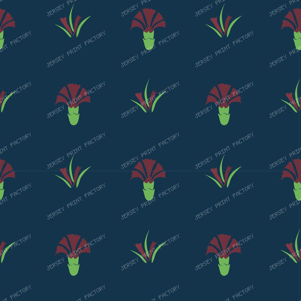 Iznik Carnation Block Print Blue - Medium