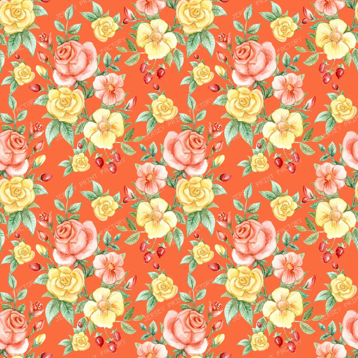 Orange Roses, Yellow Roses, Floral Pattern, Rosebud, Leaves