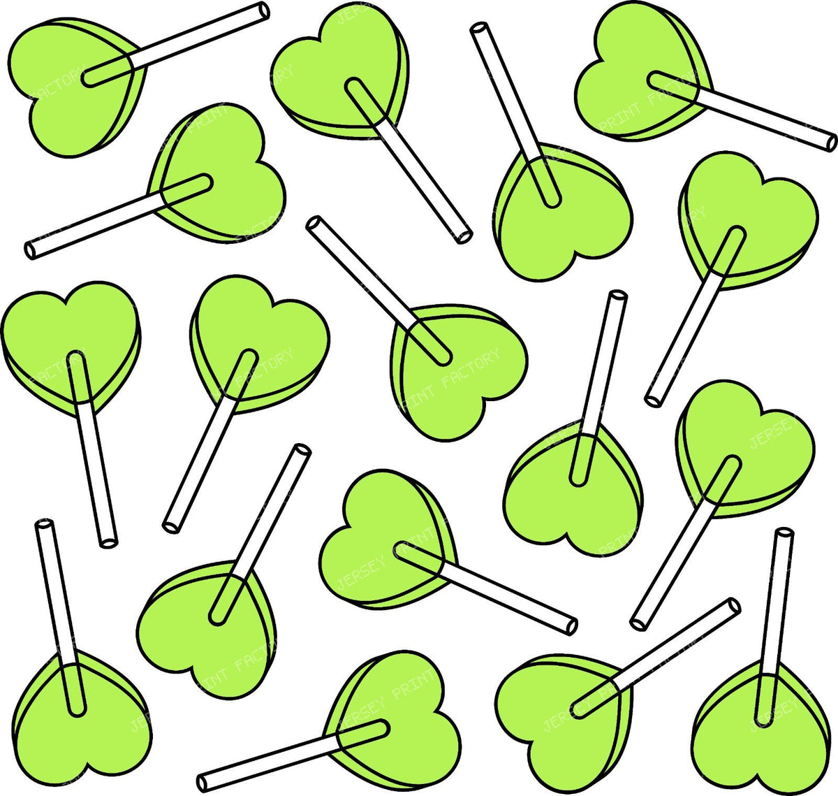 Blue Lollipops, Heart Lollipops, Lollipop Pattern — Green 3
