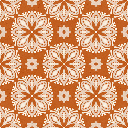 Mediterranean Tile Modern Rust & Cream