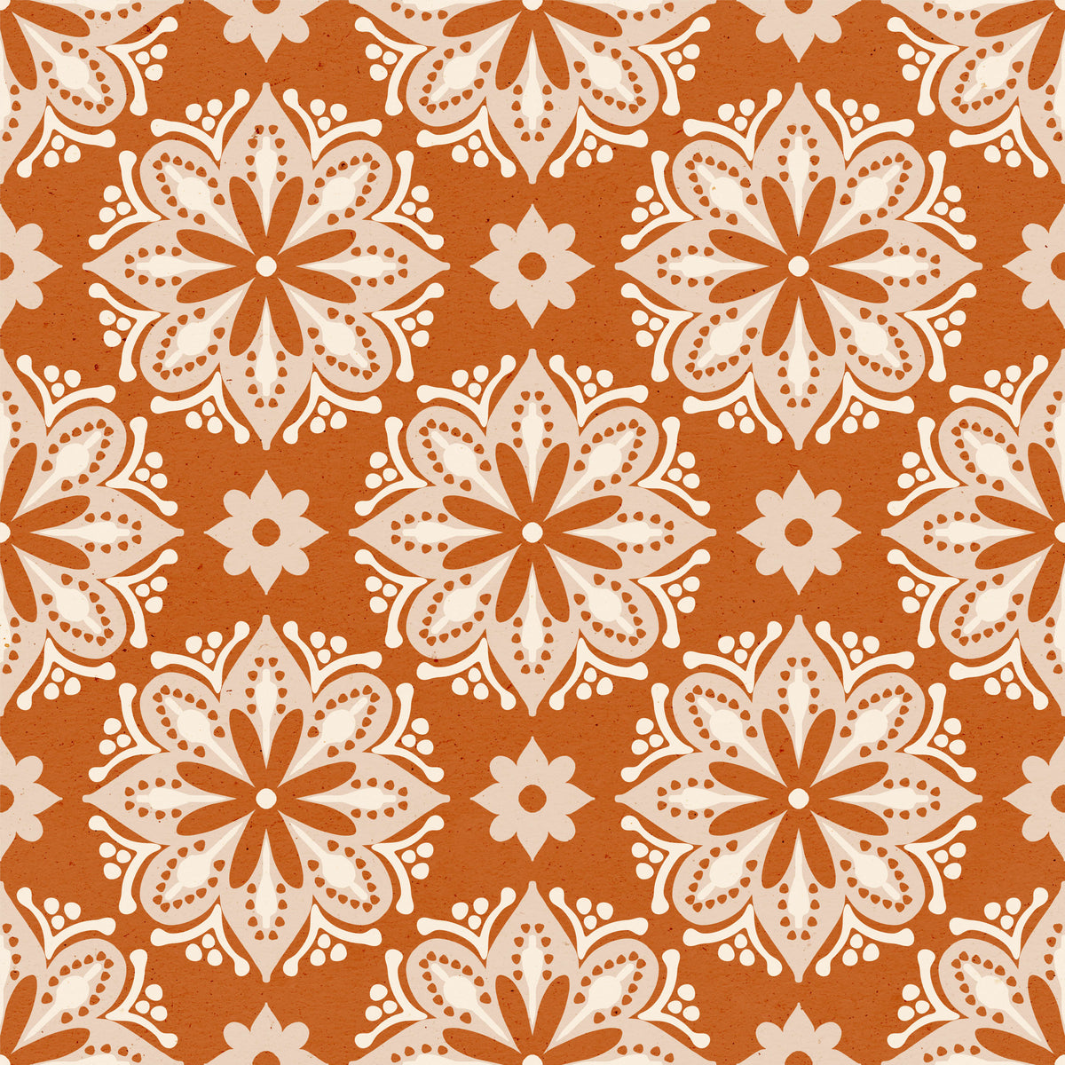 Mediterranean Tile Modern Rust & Cream