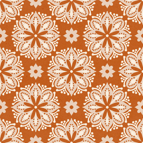 Mediterranean Tile Modern Rust & Cream