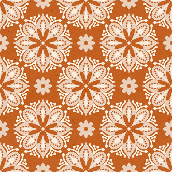 Mediterranean Tile Modern Rust & Cream
