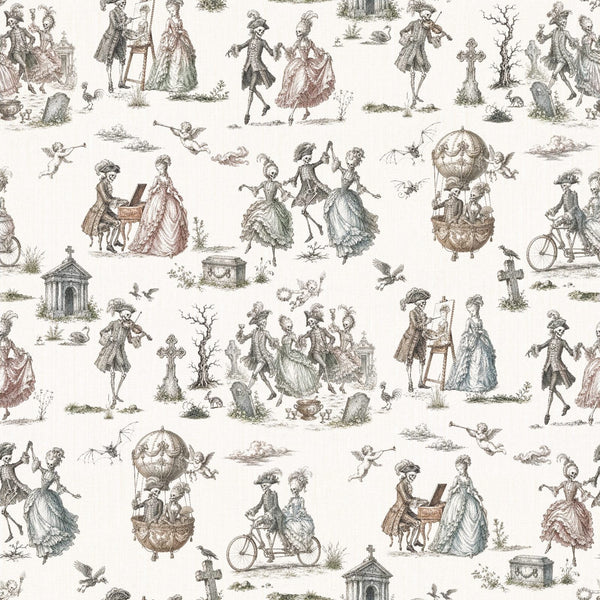 DANSE MACABRE TOILE - LIGHTLY COLORED ON IVORY