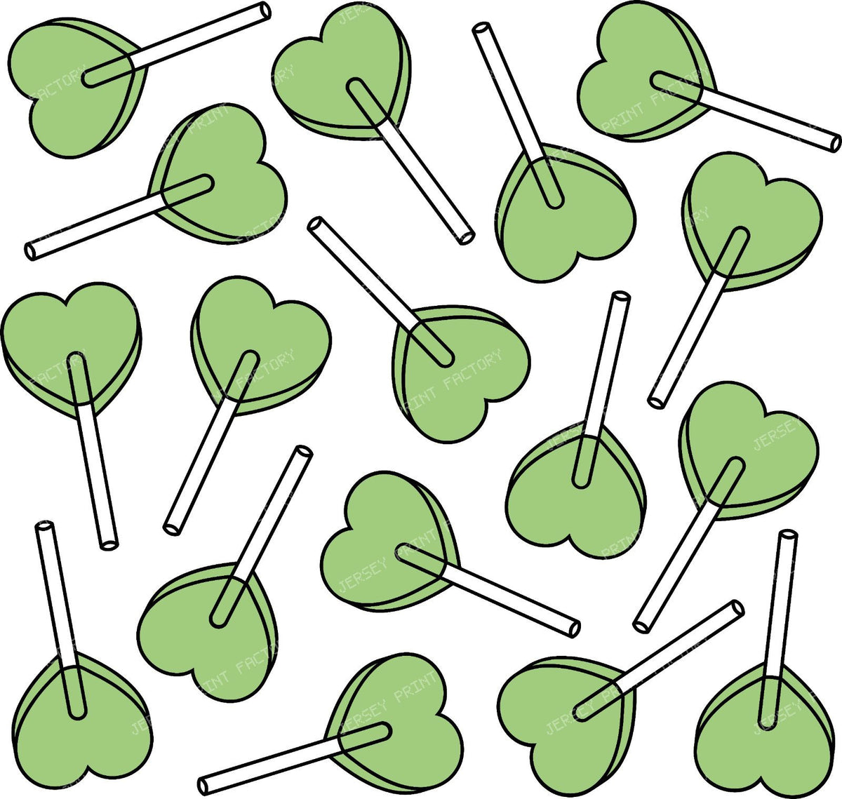 Blue Lollipops, Heart Lollipops, Lollipop Pattern — Green 6