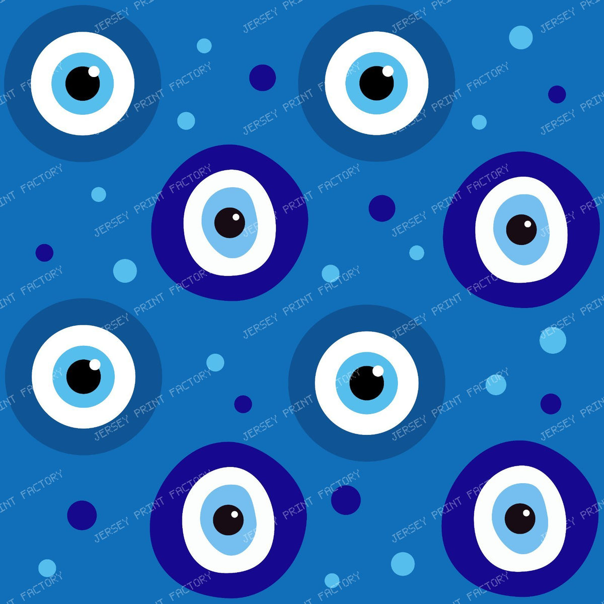 Evil Eye Pattern, Turkish Eye, Nazar Talisman, Mati, Mataki, Hamsa — Navy Blue 2