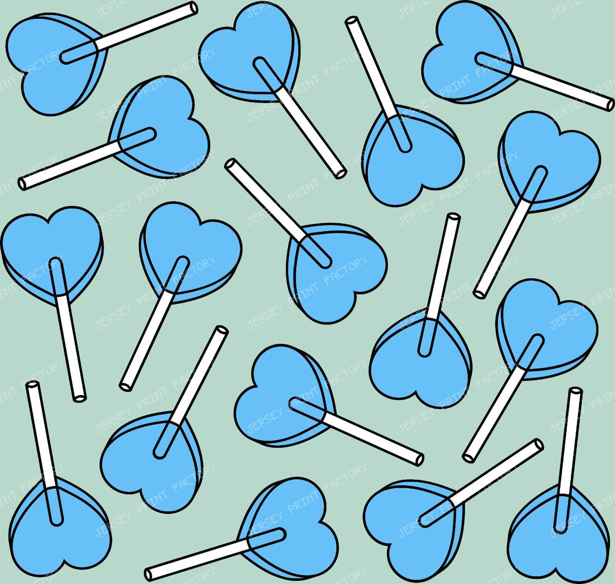 Blue Lollipops, Heart Lollipops, Lollipop Pattern — Blue 7