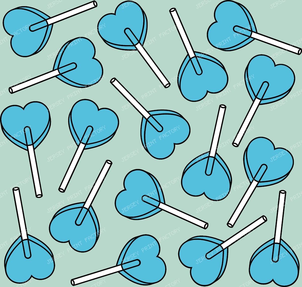 Blue Lollipops, Heart Lollipops, Lollipop Pattern — Blue 11