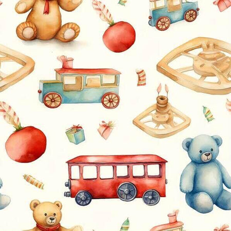 Vintage Watercolor Toys