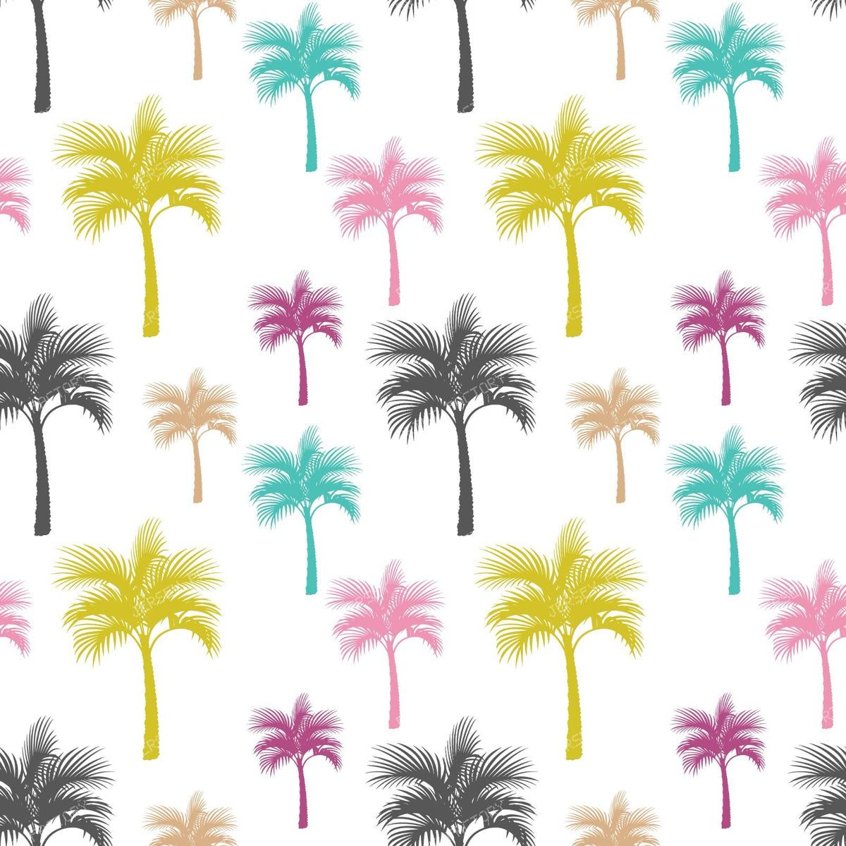 Colorful Palm Trees, Palm Pattern, Tropical Pattern