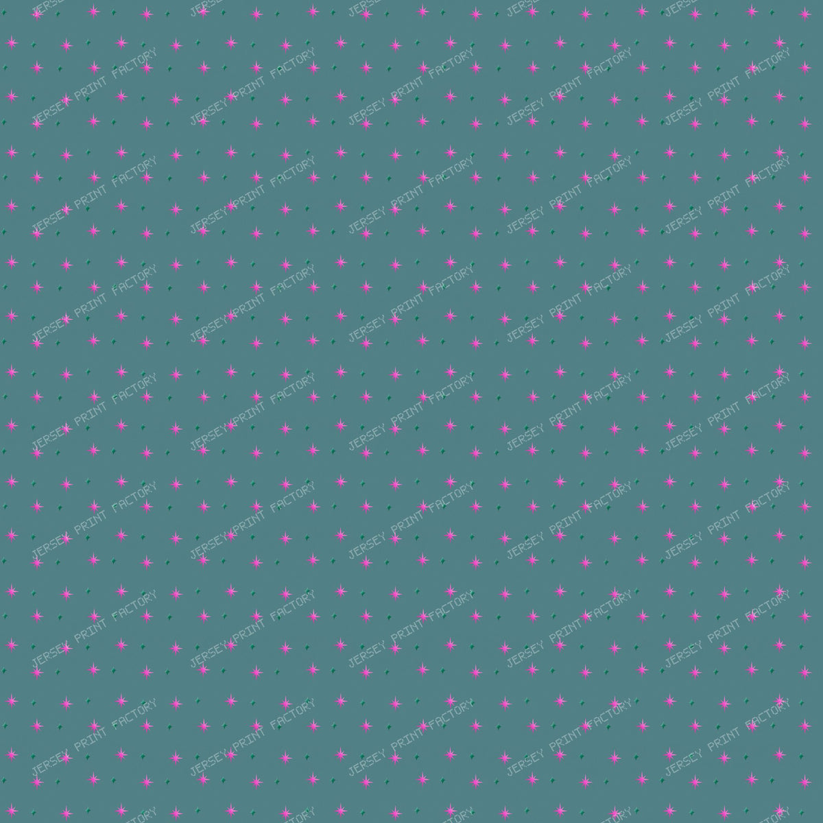 Pink Sparkle & Stars on Muted Teal