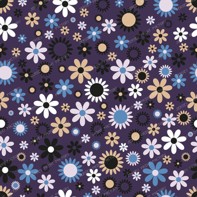 Colorful Flowers, Retro Flowers, Floral Pattern — Colorful 26
