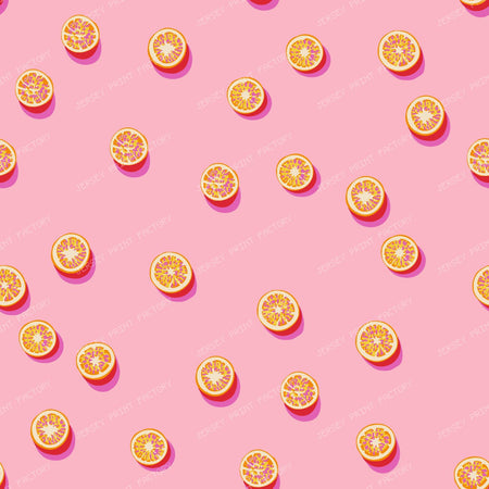 Peach Orange or grapefruits Dots — Simple Blender Print in Coral on Pink