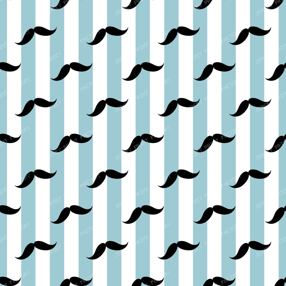 Black Mustache, Mustache Pattern, Blue Stripes