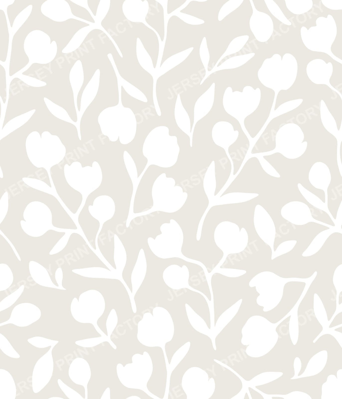Fleurline - Modern Vintage Floral Silhouette - White on Light Sage