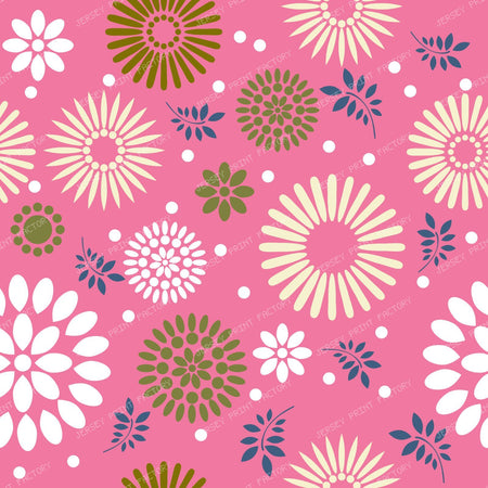 Colorful Flowers, Retro Flowers, Leaves, Dots, Floral Pattern — Colorful 3