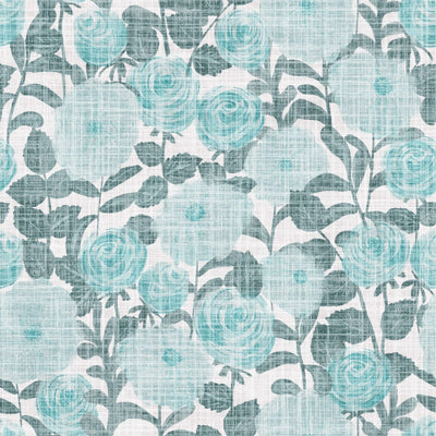 Teal Slate Blue Rose Floral