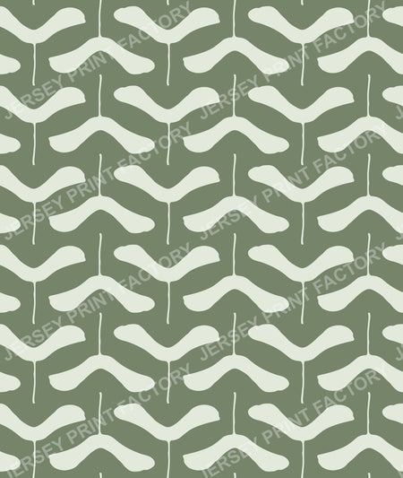 Abstract Samara Seeds - Light Green on Olive Green
