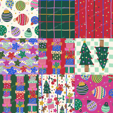 Christmas Patchwork - Holiday Cheater Quilt
