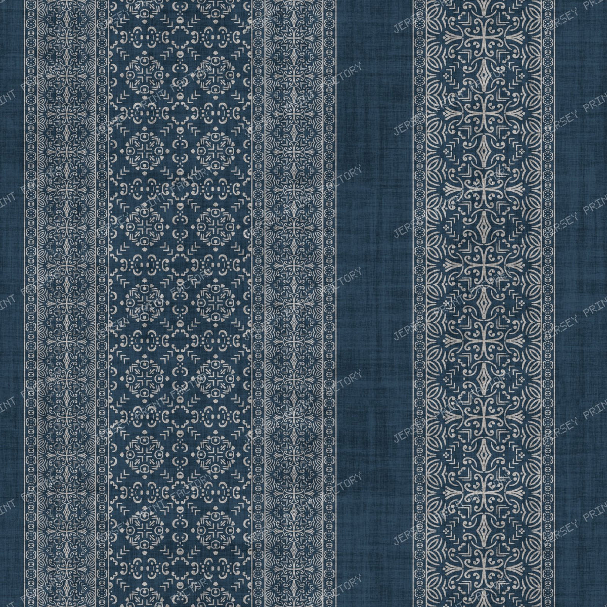 Effie   Striped Indigo Boho   Chambray Effect — Deep Indigo
